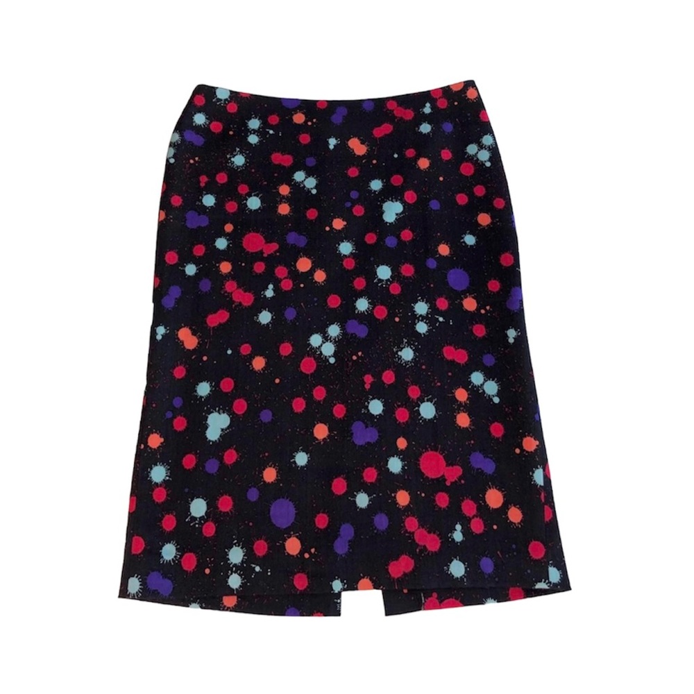 Versace paint splatter graphic skirt